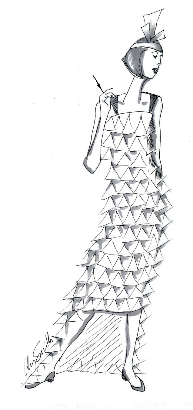 Fashion sketch - geometric dress