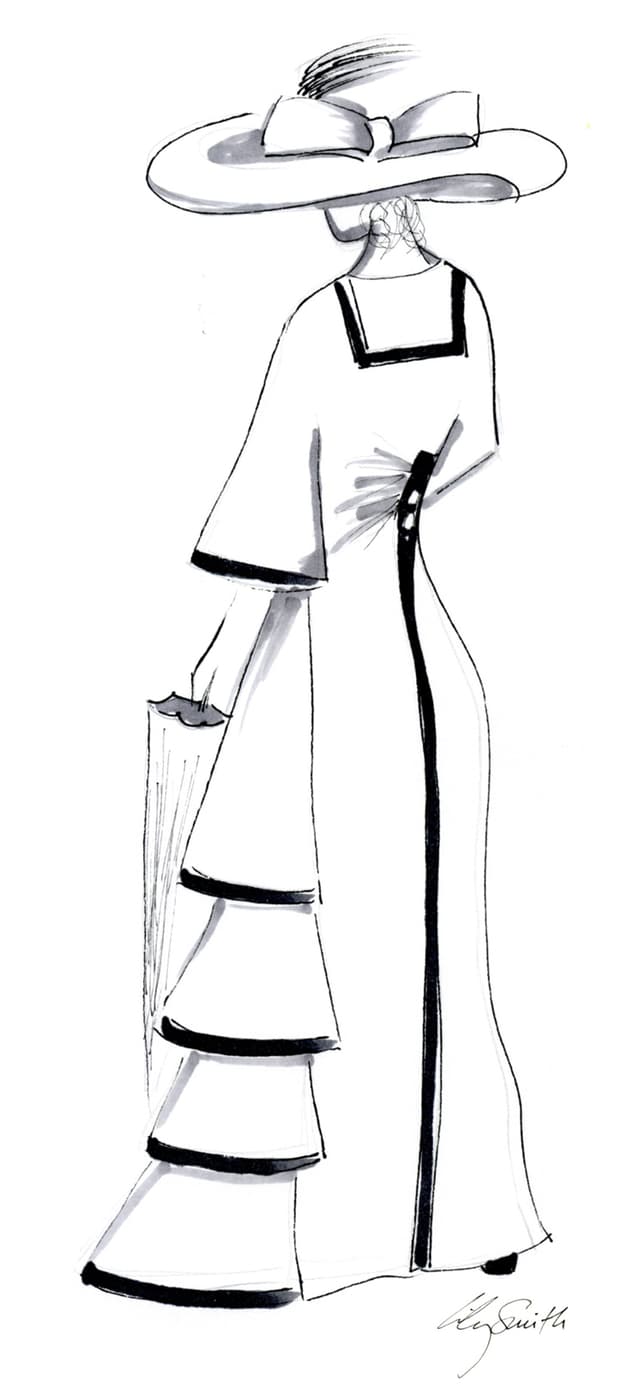 Fashion sketch - layered dress